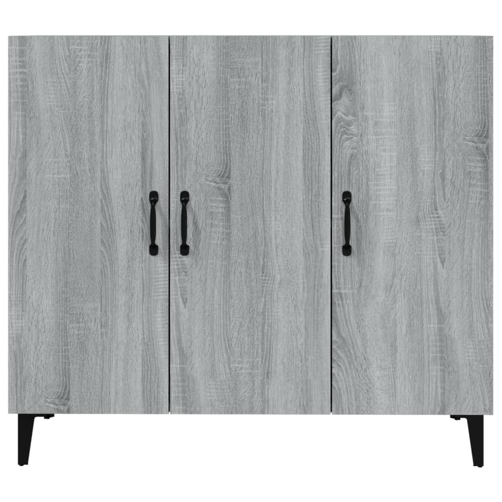 skab 90x34x80 cm konstrueret træ grå sonoma-eg