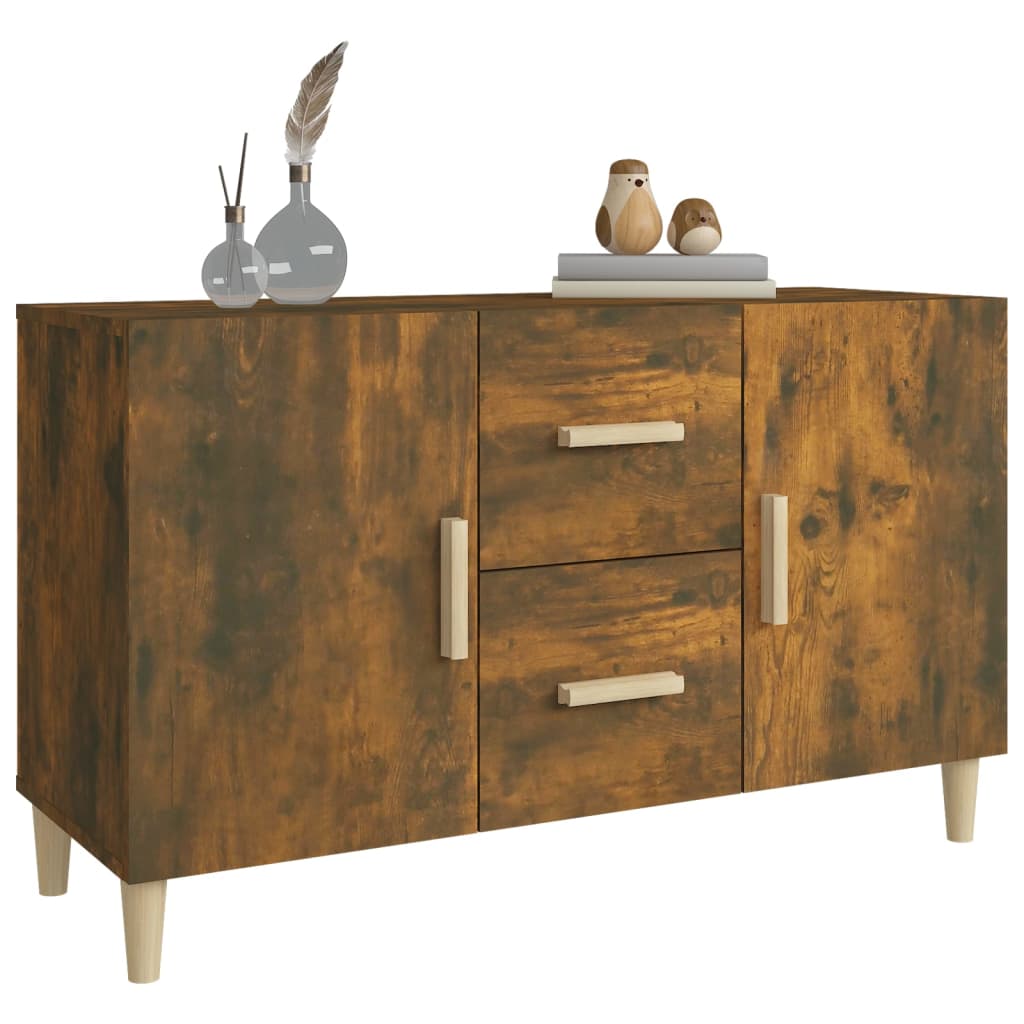 skænk 100x36x60 cm konstrueret træ røget egetræsfarve