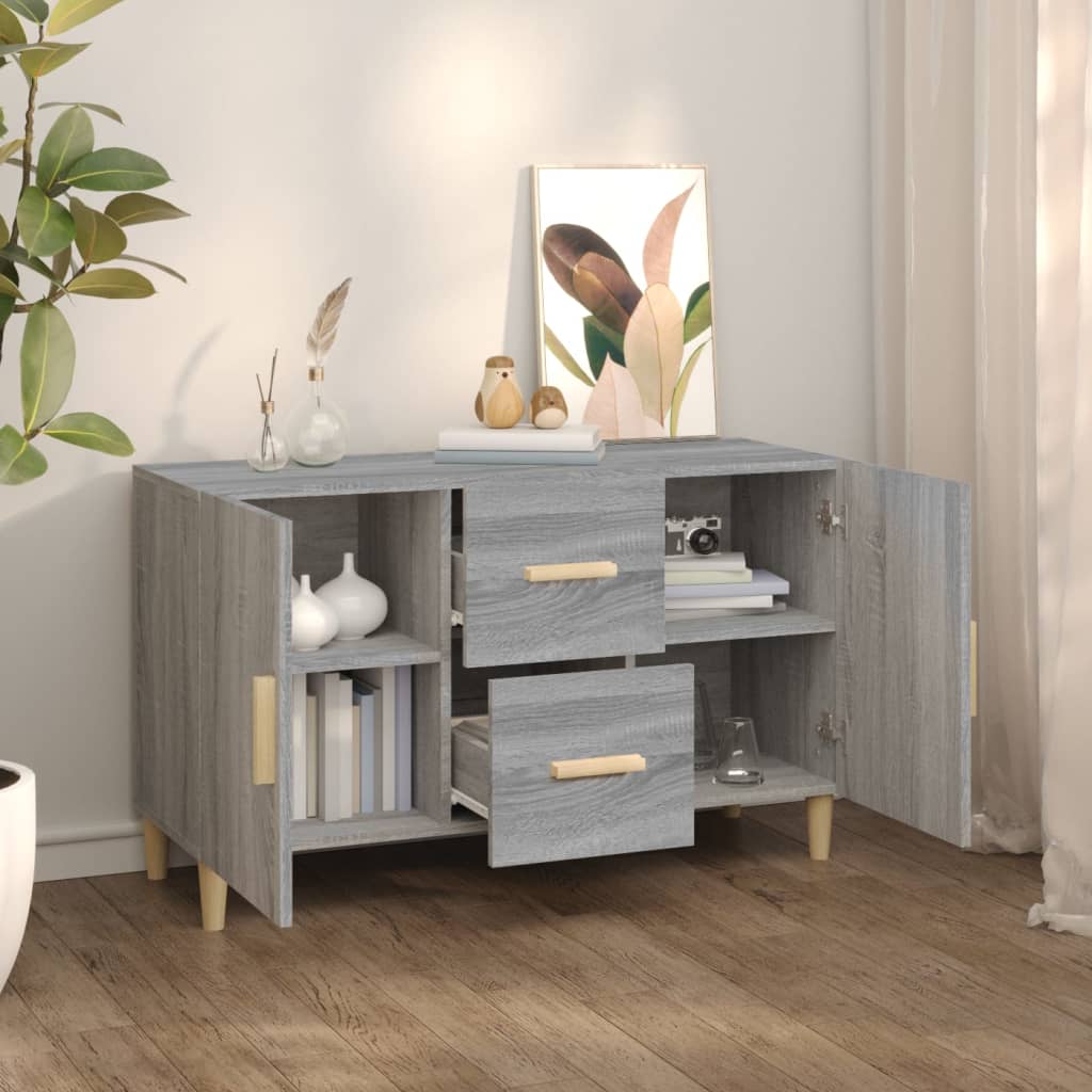 skænk 100x36x60 cm konstrueret træ grå sonoma-eg