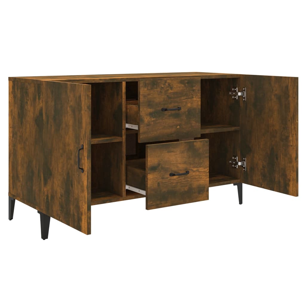 skænk 100x36x60 cm konstrueret træ røget egetræsfarve
