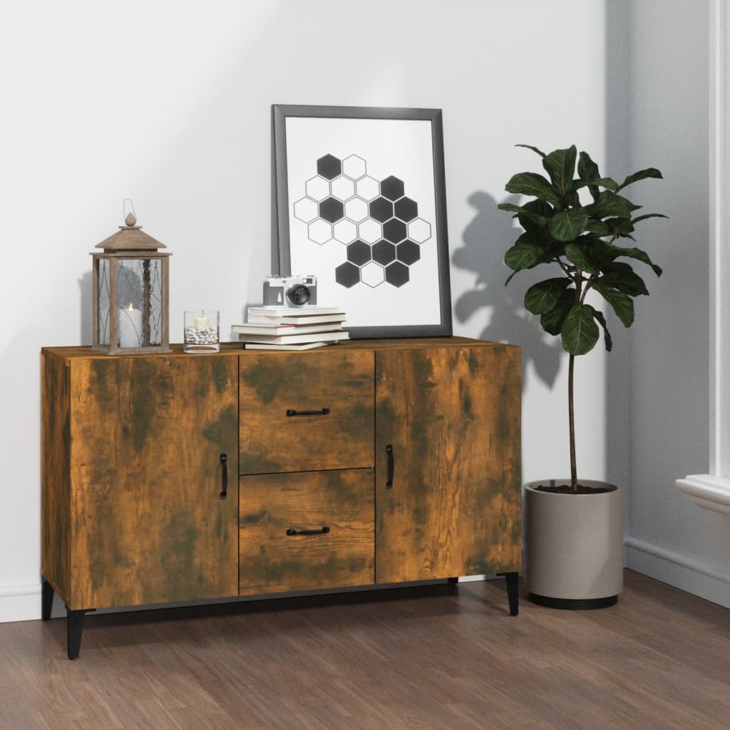 skænk 100x36x60 cm konstrueret træ røget egetræsfarve