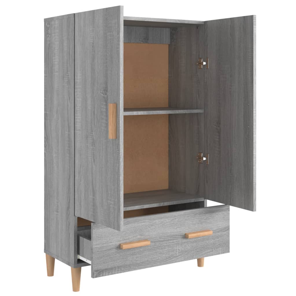 skab 70x31x115 cm konstrueret træ grå sonoma-eg