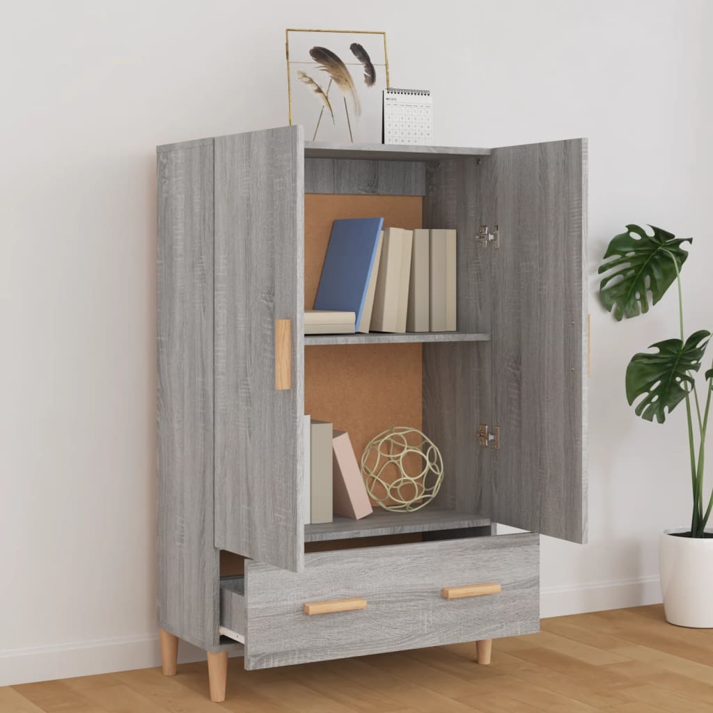 skab 70x31x115 cm konstrueret træ grå sonoma-eg