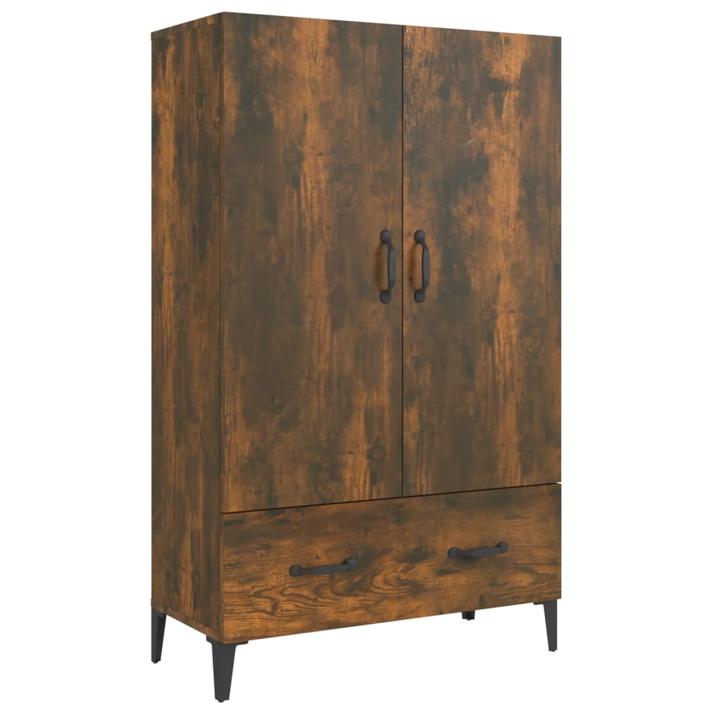 skab 70x31x115 cm konstrueret træ røget egetræsfarve