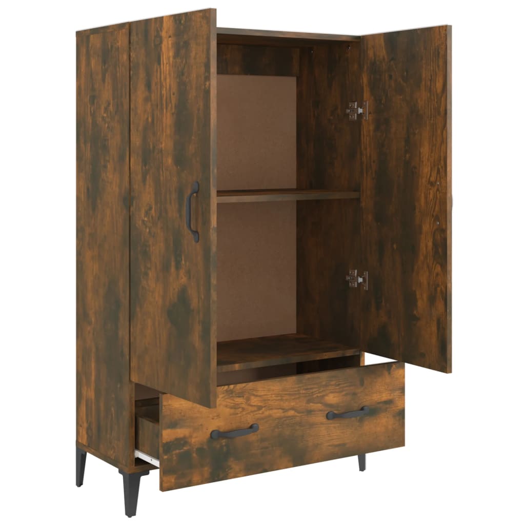 skab 70x31x115 cm konstrueret træ røget egetræsfarve