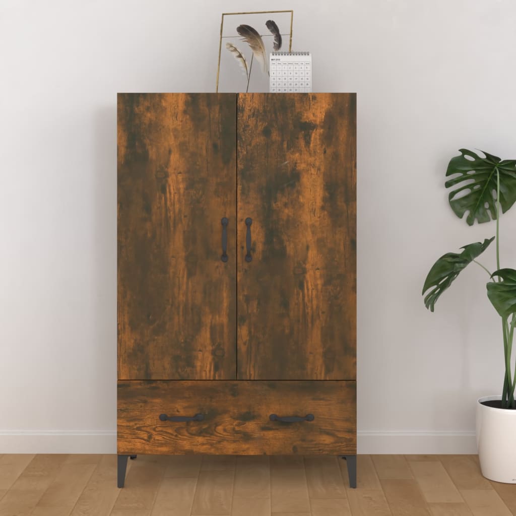 skab 70x31x115 cm konstrueret træ røget egetræsfarve
