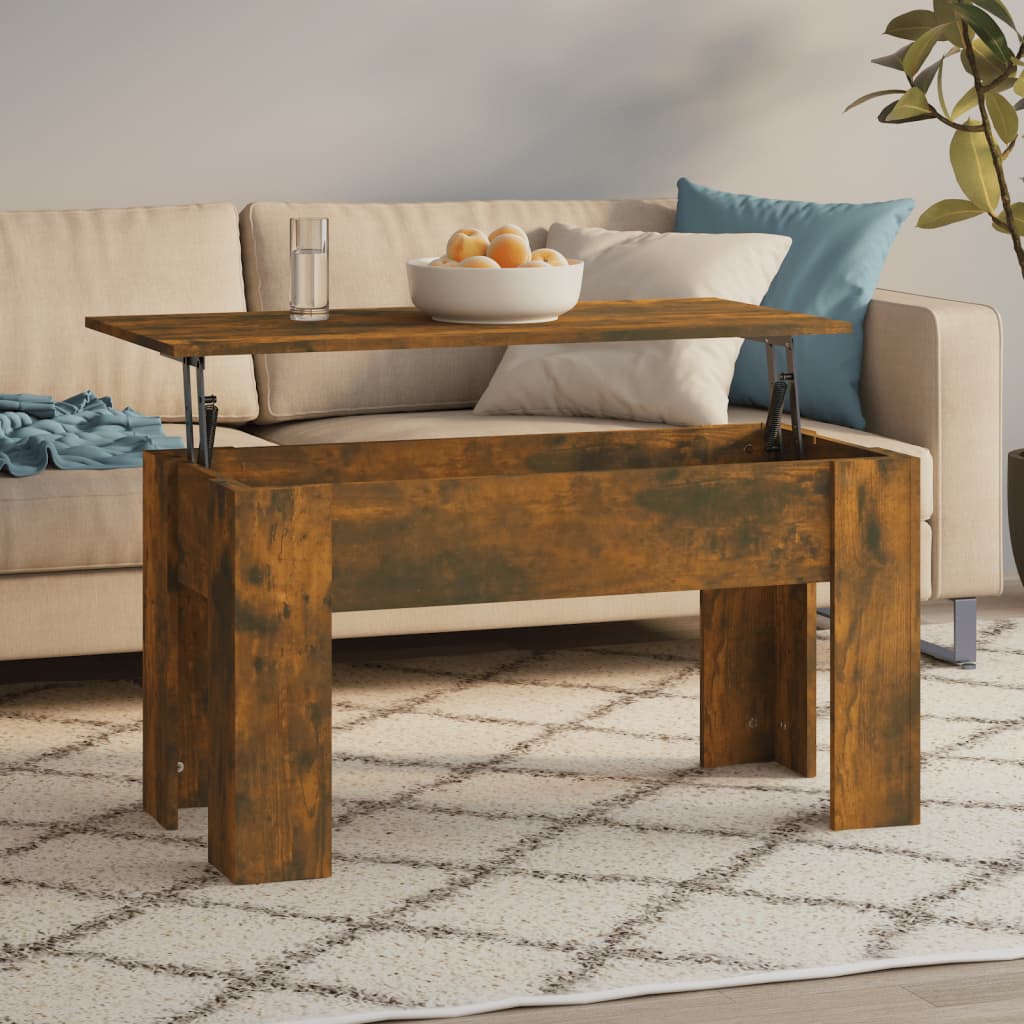 sofabord 101x49x52 cm konstrueret træ røget egetræsfarve