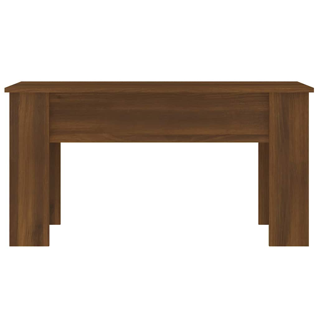 sofabord 101x49x52 cm konstrueret træ brun egetræsfarve