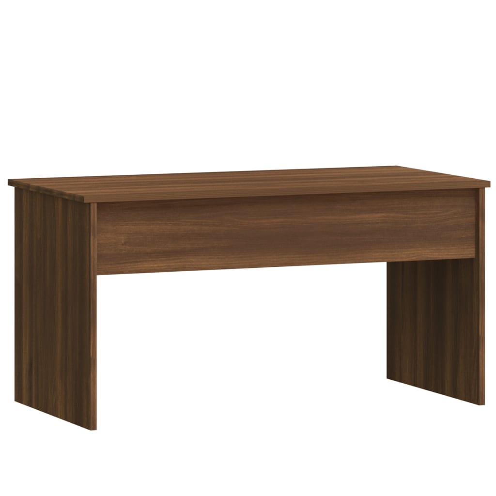 sofabord 102x50,5x52,5 cm konstrueret træ brun egetræsfarve