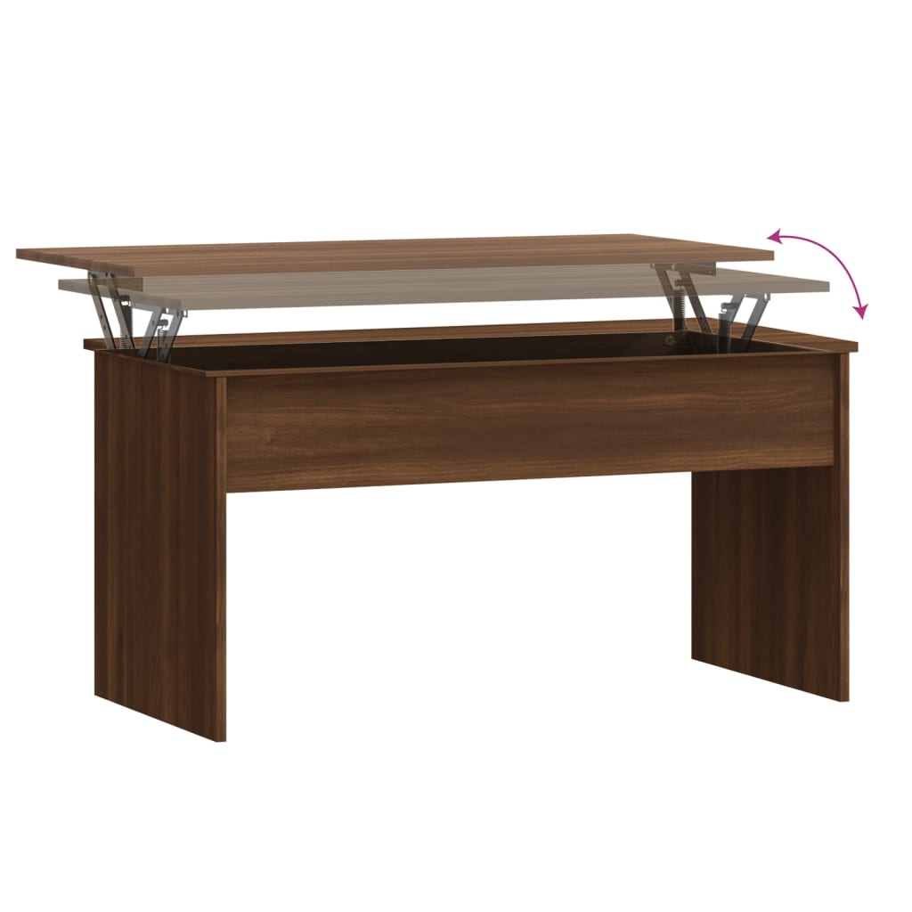 sofabord 102x50,5x52,5 cm konstrueret træ brun egetræsfarve