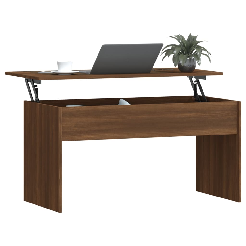 sofabord 102x50,5x52,5 cm konstrueret træ brun egetræsfarve