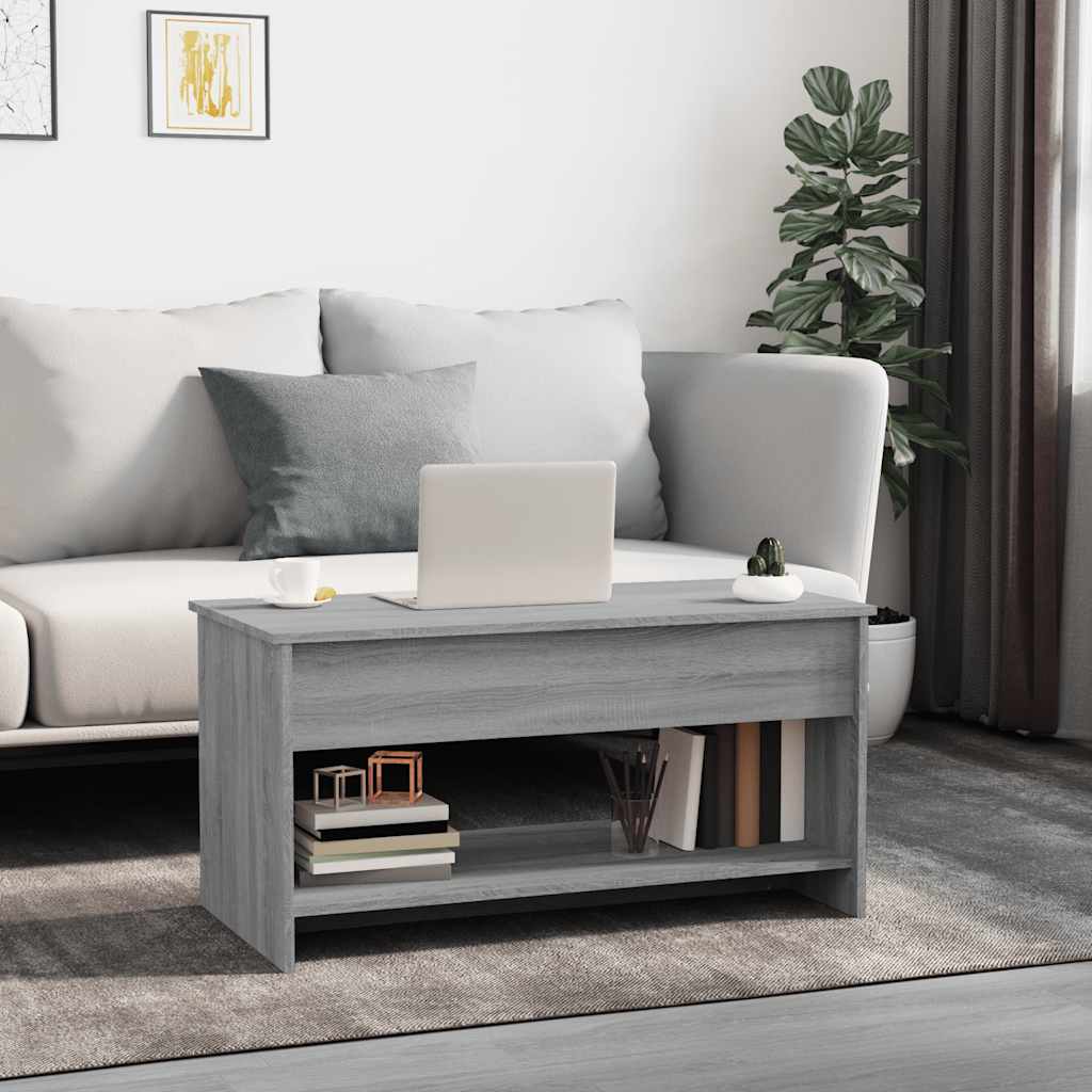 sofabord 102x50x52,5 cm konstrueret træ grå sonoma-eg