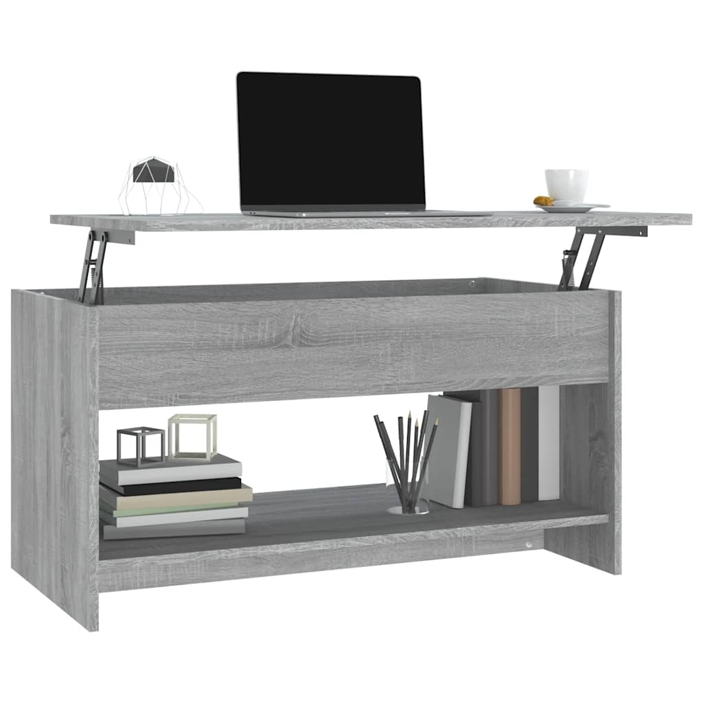 sofabord 102x50x52,5 cm konstrueret træ grå sonoma-eg