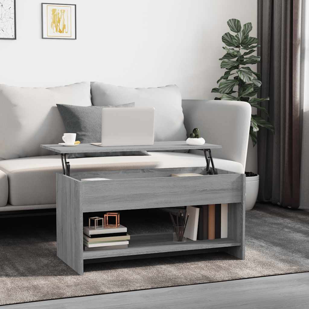 sofabord 102x50x52,5 cm konstrueret træ grå sonoma-eg