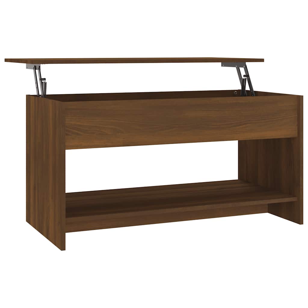 sofabord 102x50x52,5 cm konstrueret træ brun egetræsfarve