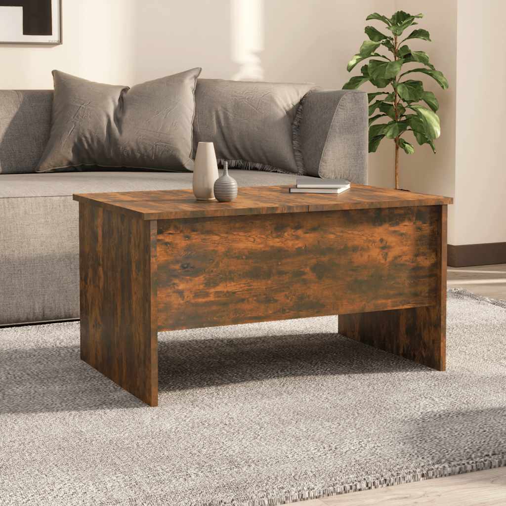 sofabord 80x50x42,5 cm konstrueret træ røget egetræsfarve