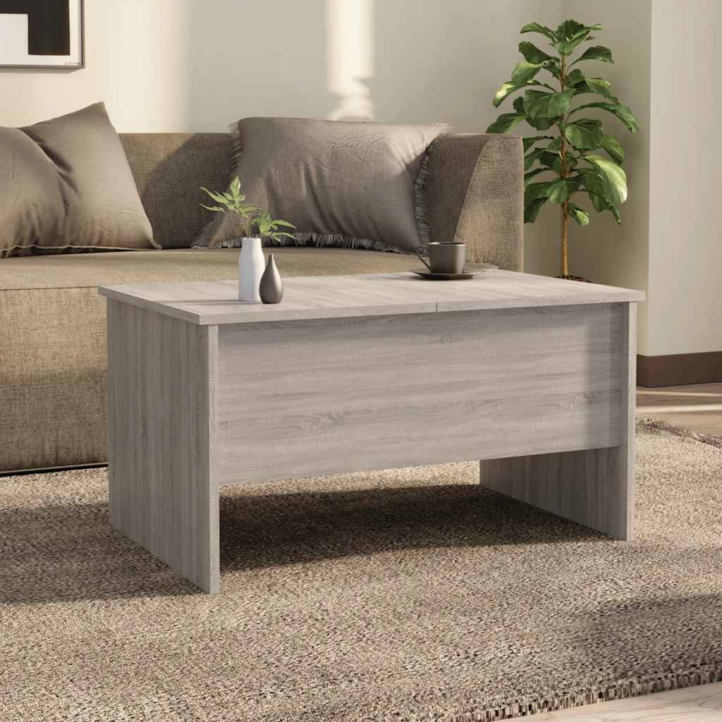 sofabord 80x50x42,5 cm konstrueret træ grå sonoma-eg