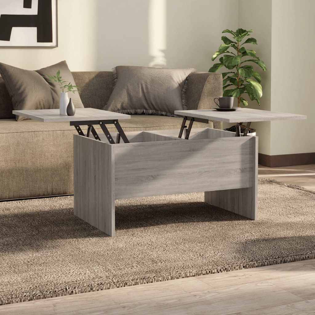 sofabord 80x50x42,5 cm konstrueret træ grå sonoma-eg