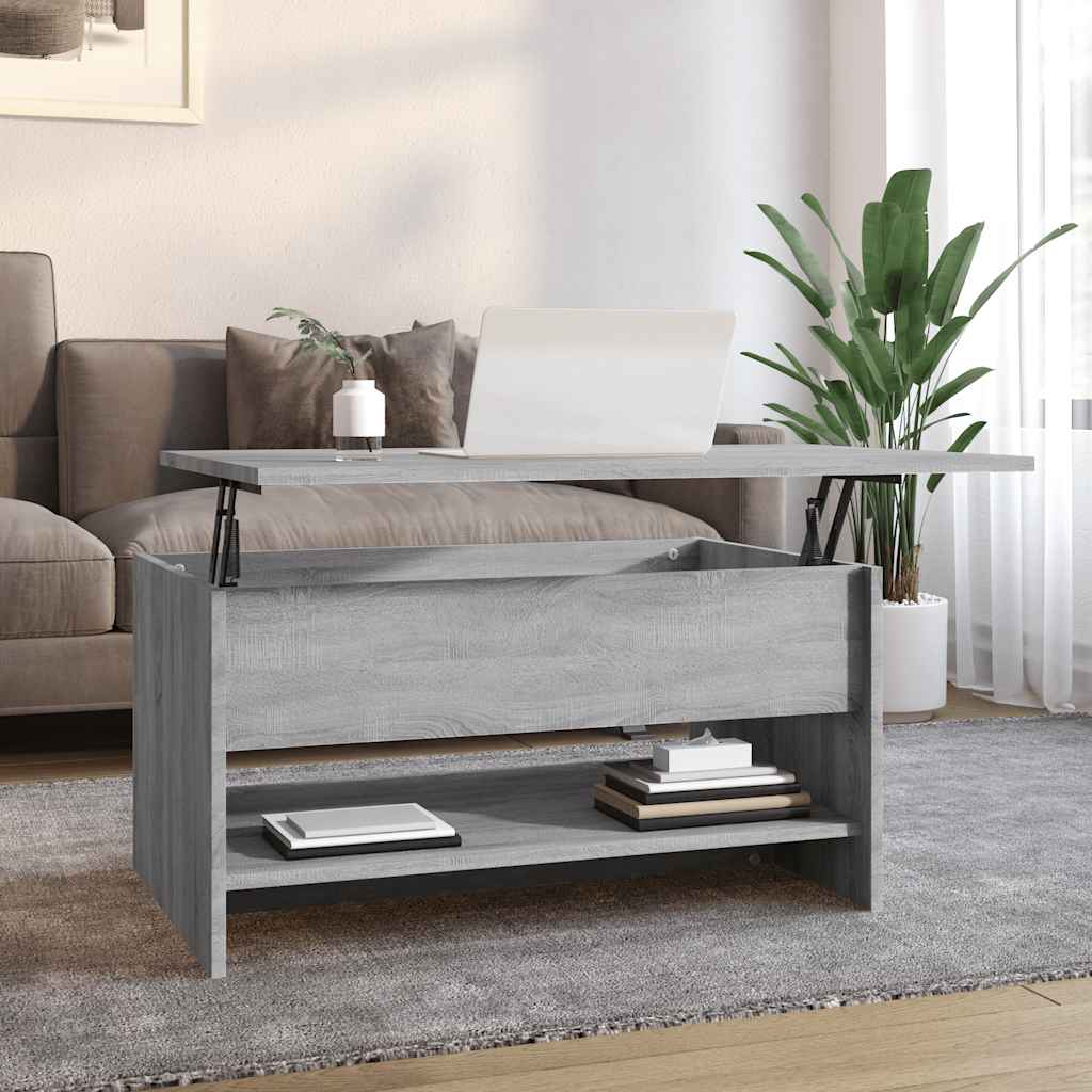 sofabord 80x50x40 cm konstrueret træ grå sonoma-eg