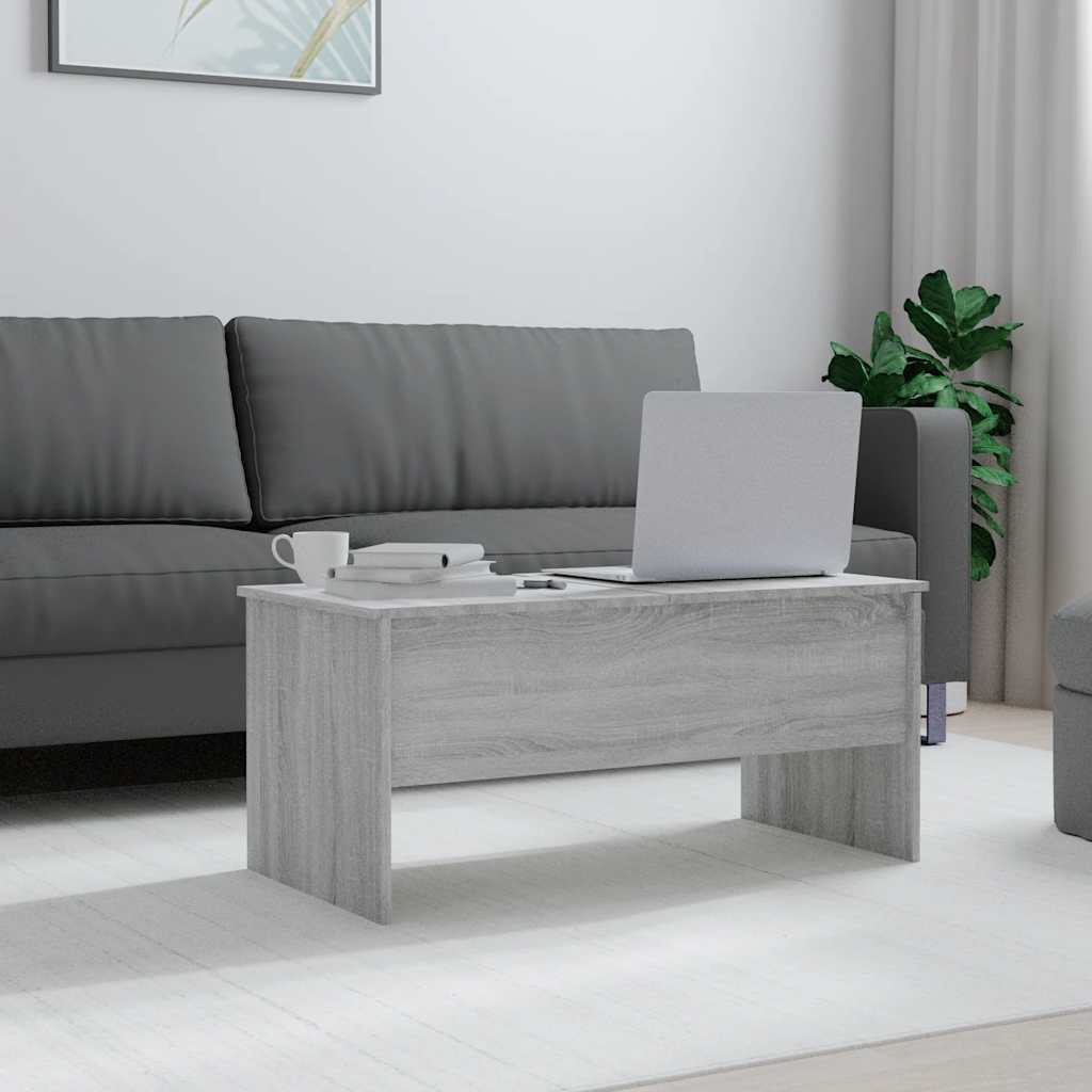 sofabord 102x50,5x46,5 cm konstrueret træ grå sonoma-eg