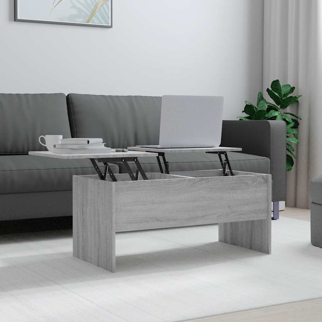 sofabord 102x50,5x46,5 cm konstrueret træ grå sonoma-eg