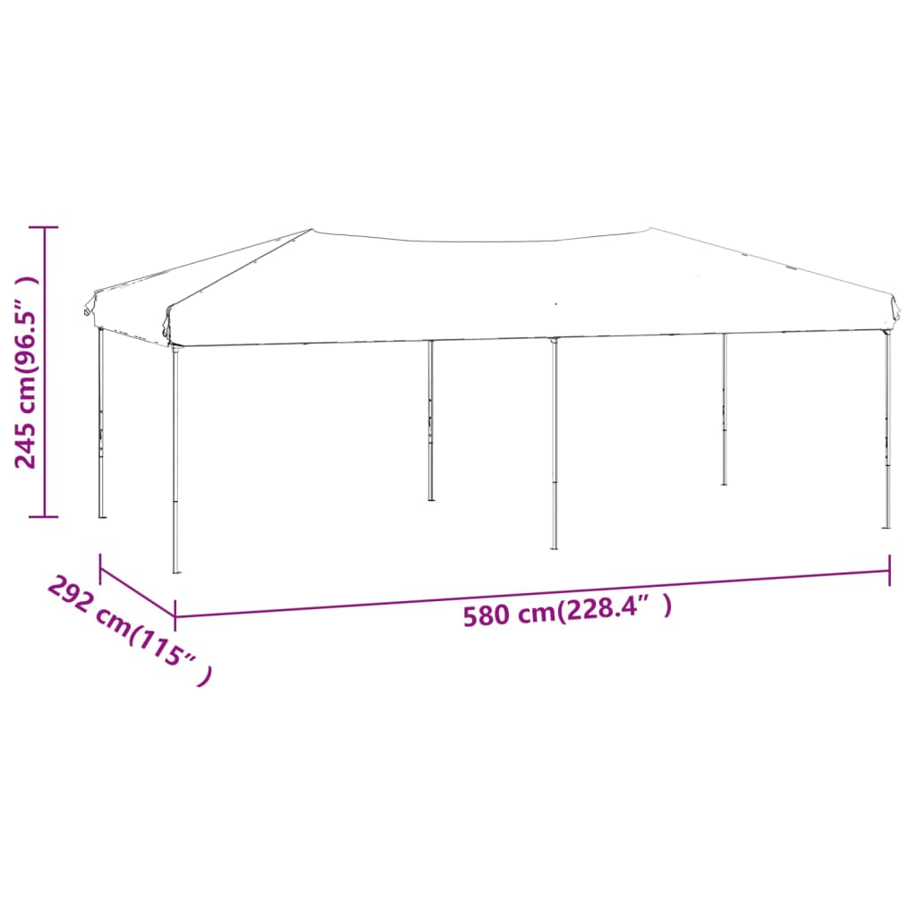 foldbart festtelt 3x6 m gråbrun