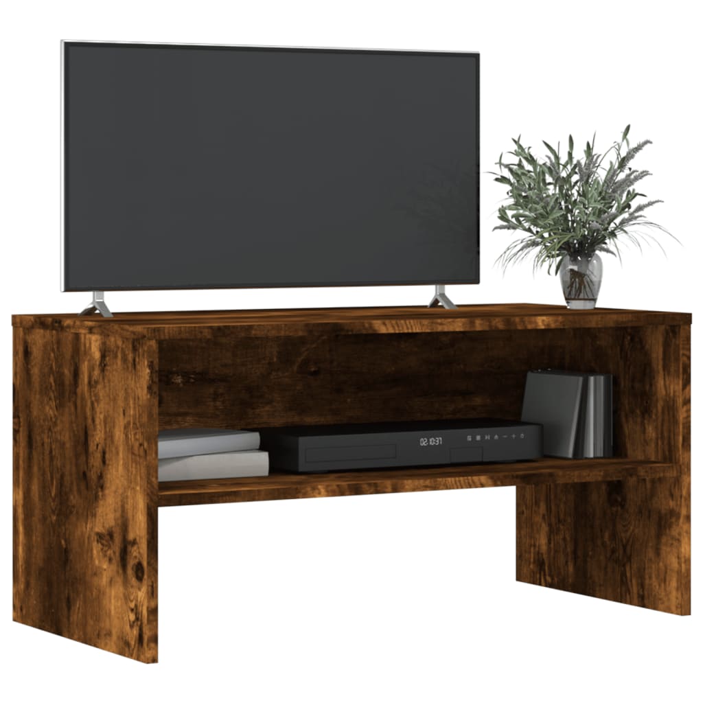 tv-bord 80x40x40 cm konstrueret træ røget egetræsfarve