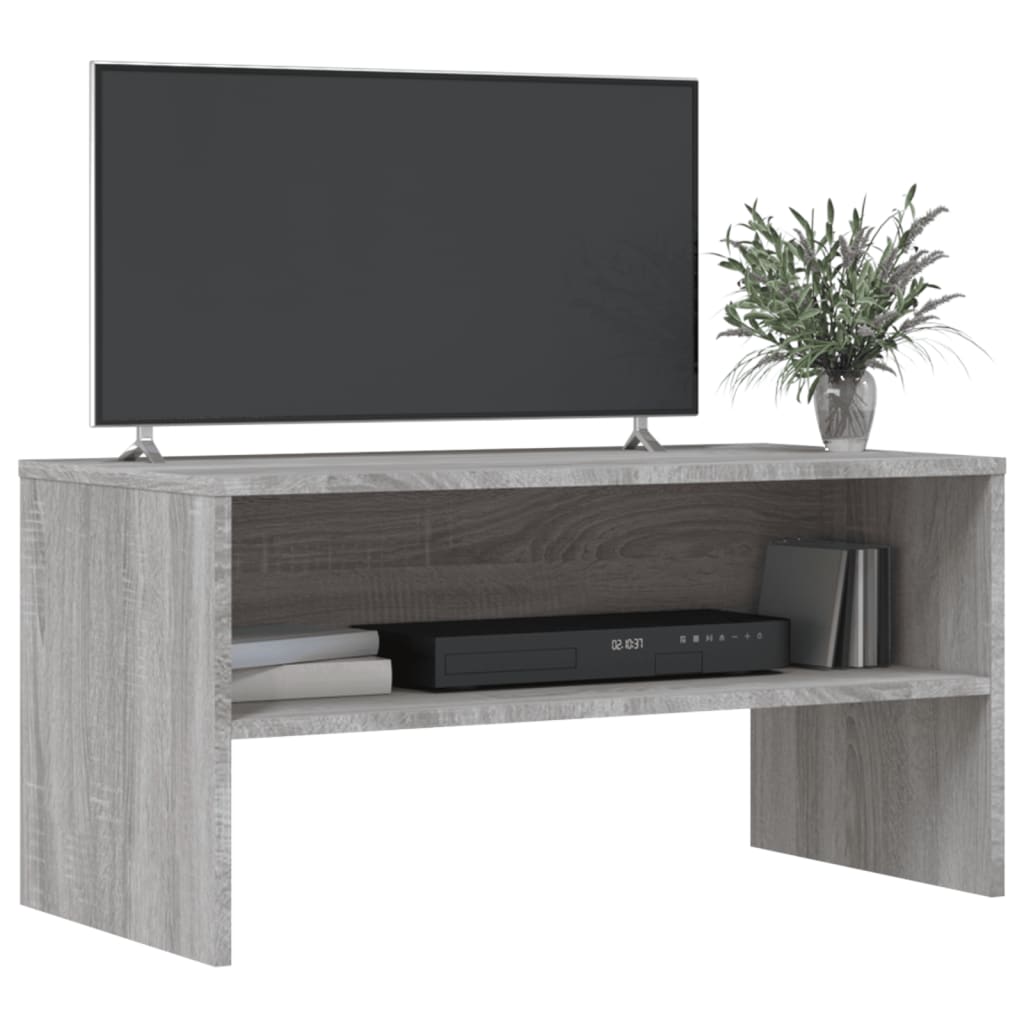 tv-bord 80x40x40 cm konstrueret træ grå sonoma-eg