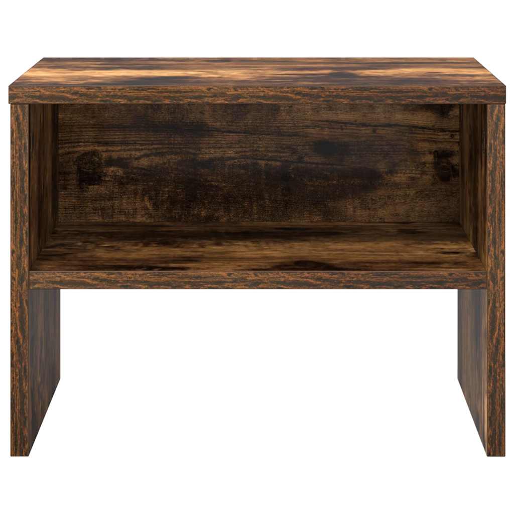 sengebord 40x30x30 cm konstrueret træ røget egetræsfarve