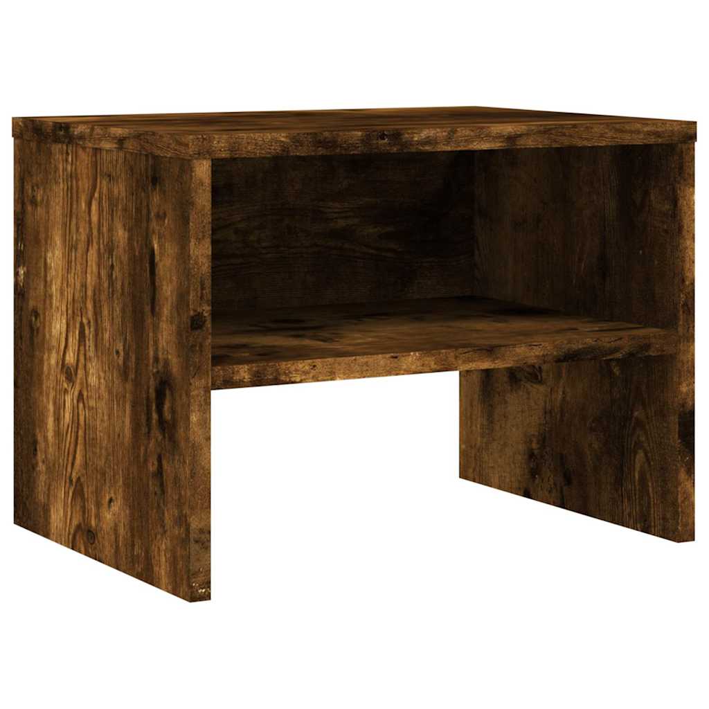 sengeborde 2 stk. 40x30x30 cm konstrueret træ røget egetræ