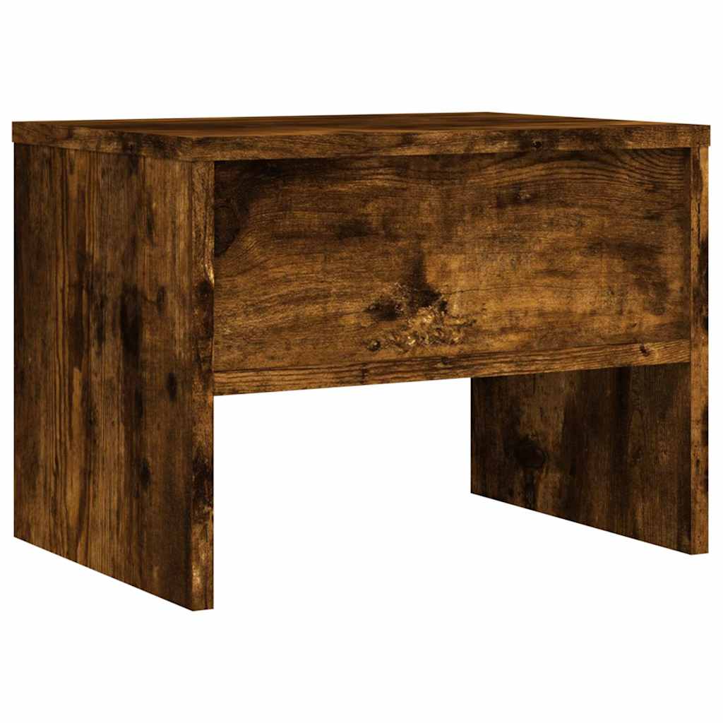 sengeborde 2 stk. 40x30x30 cm konstrueret træ røget egetræ