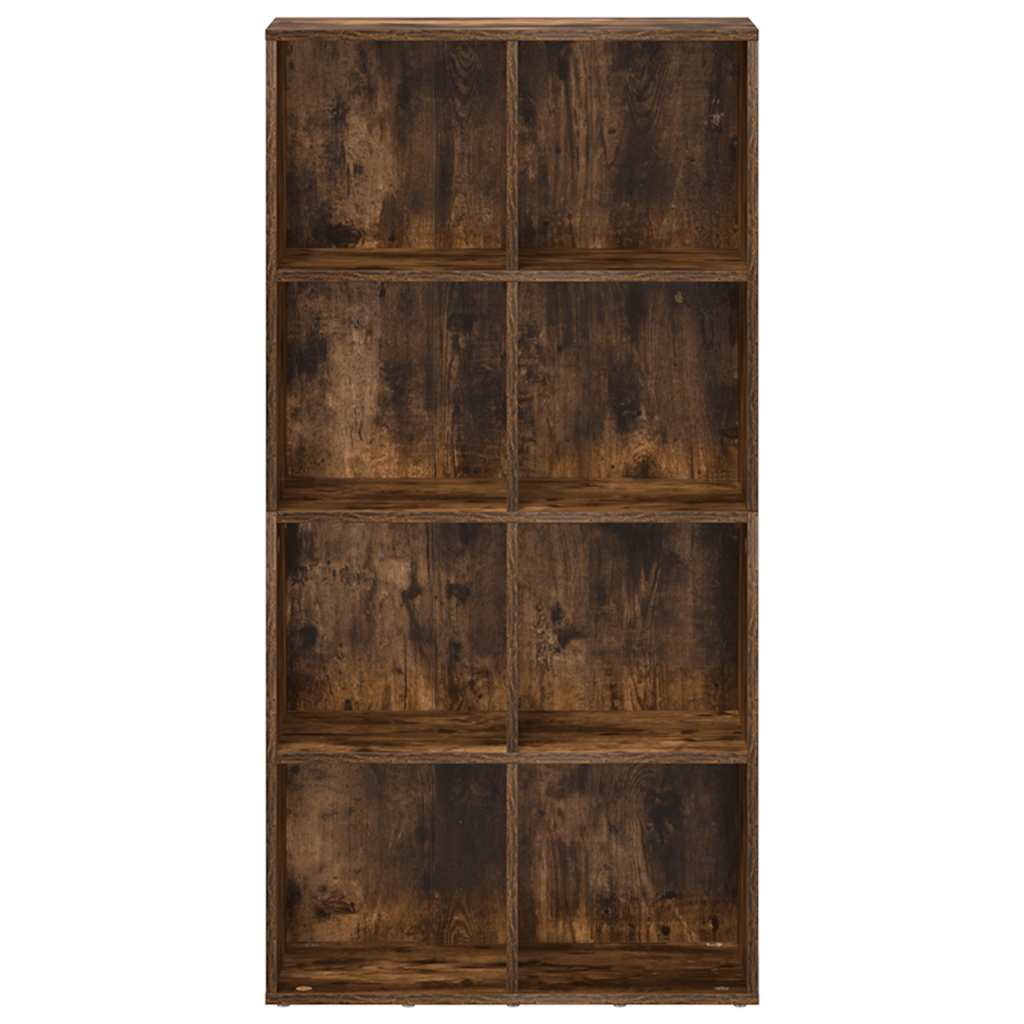 bogreol/skænk 66x30x130 cm konstrueret træ røget egetræ