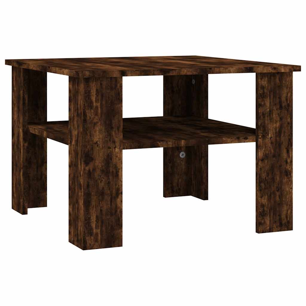 sofabord 60x60x42 cm konstrueret træ røget egetræsfarve