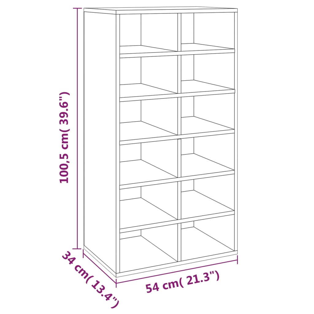 skoreol 54x34x100,5 cm konstrueret træ røget sonoma-eg