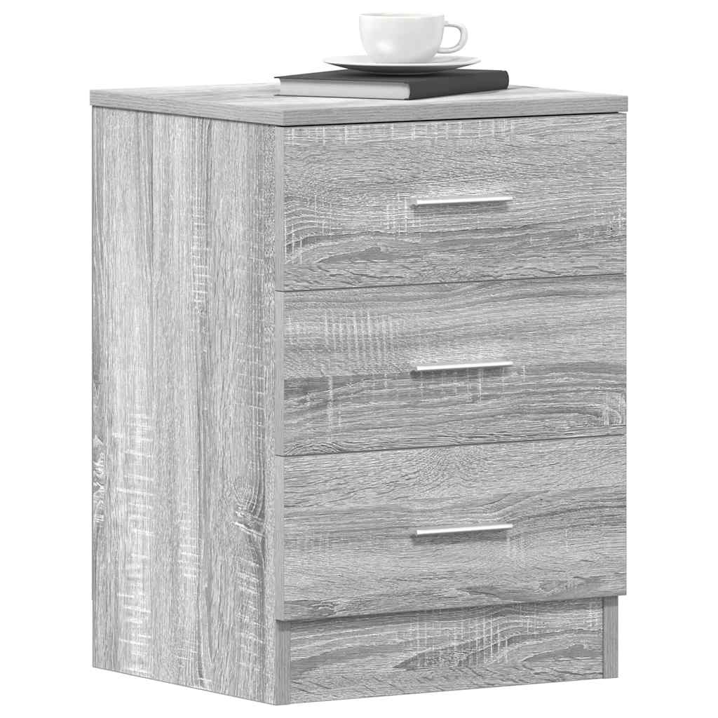 sengeborde 2 stk. 38x35x56 cm konstrueret træ grå sonoma-eg