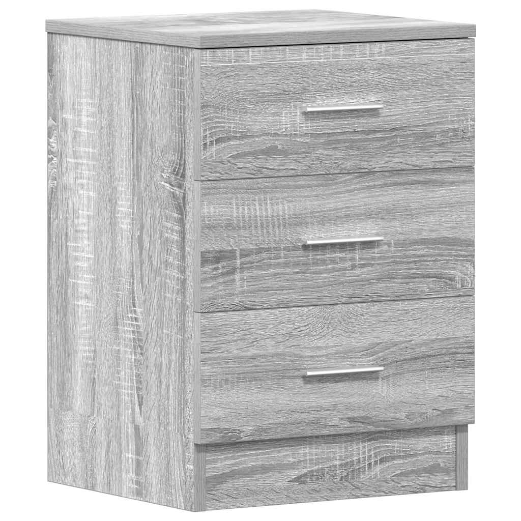 sengeborde 2 stk. 38x35x56 cm konstrueret træ grå sonoma-eg
