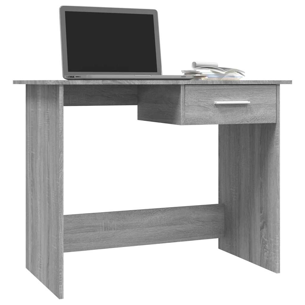 skrivebord 100x50x76 cm konstrueret træ grå sonoma-eg