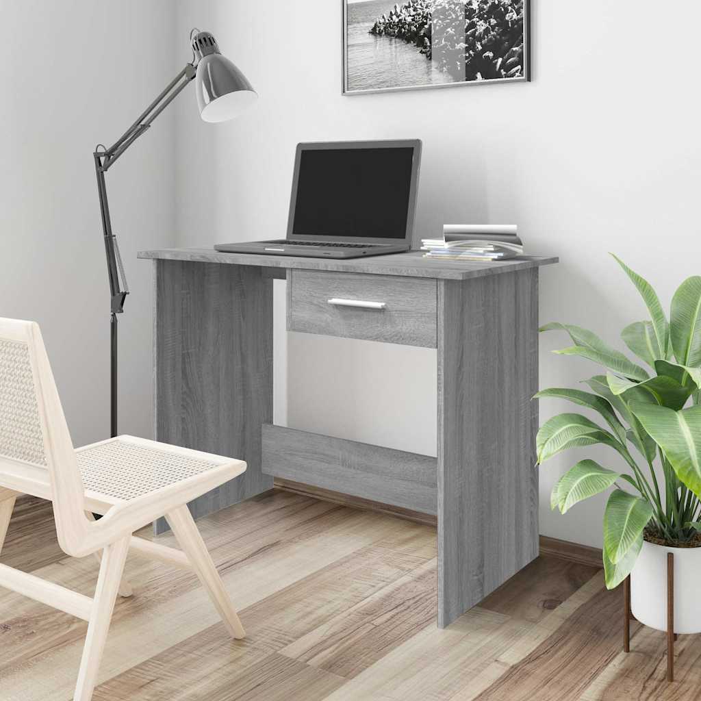 skrivebord 100x50x76 cm konstrueret træ grå sonoma-eg