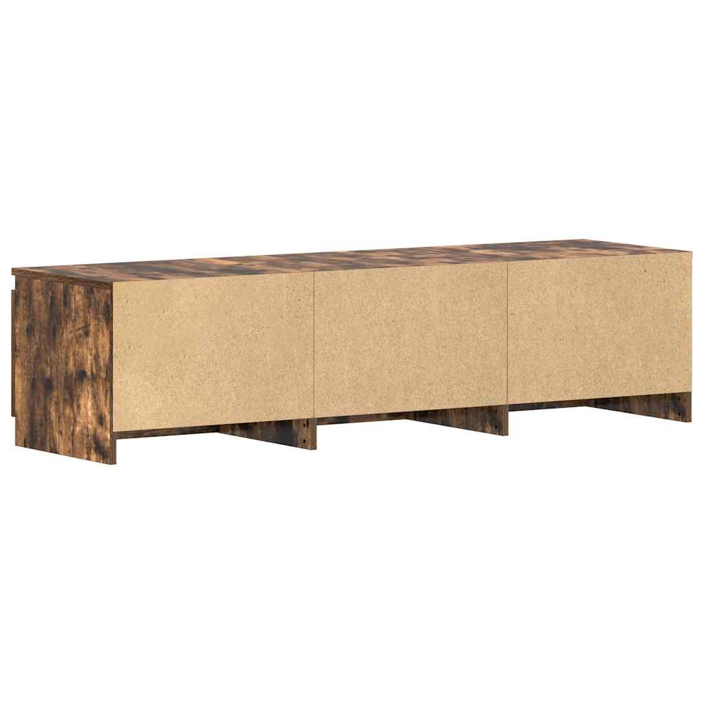 tv-bord 140x40x35,5 cm konstrueret træ røget egetræsfinish