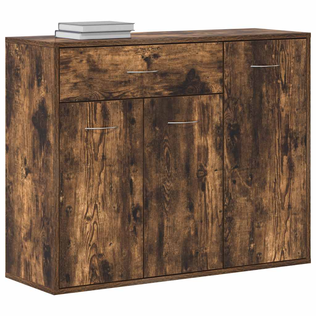 skænk 88x30x70 cm konstrueret træ røget egetræsfarve