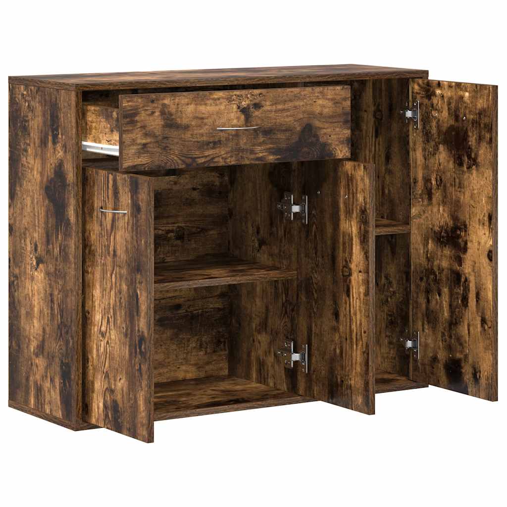 skænk 88x30x70 cm konstrueret træ røget egetræsfarve
