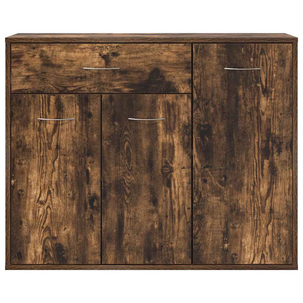 skænk 88x30x70 cm konstrueret træ røget egetræsfarve
