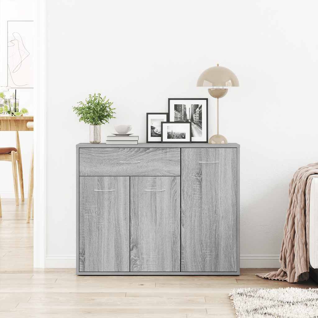 skænk 88x30x70 cm konstrueret træ grå sonoma-eg