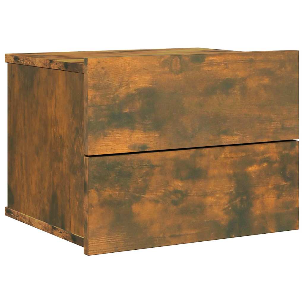 sengeborde 2 stk. 40x30x30 cm konstrueret træ røget egetræ
