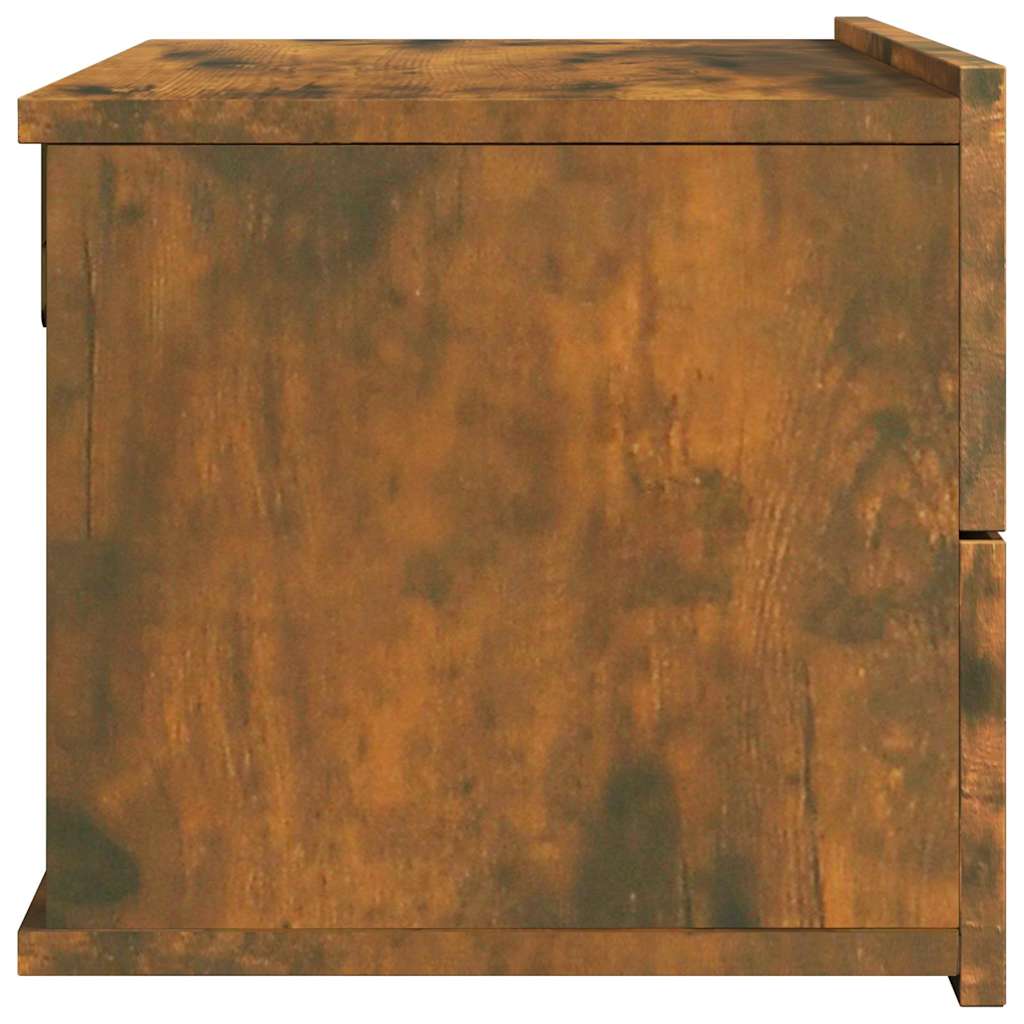 sengeborde 2 stk. 40x30x30 cm konstrueret træ røget egetræ
