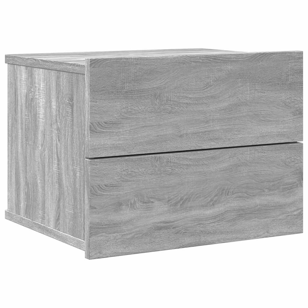 sengeborde 2 stk. 40x30x30 cm konstrueret træ grå sonoma-eg