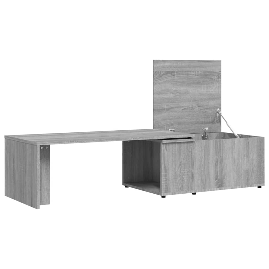 sofabord 150x50x35 cm konstrueret træ grå sonoma-eg