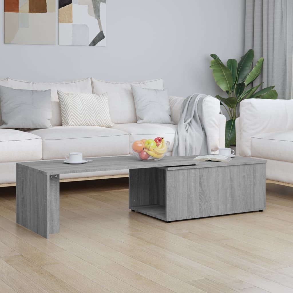sofabord 150x50x35 cm konstrueret træ grå sonoma-eg