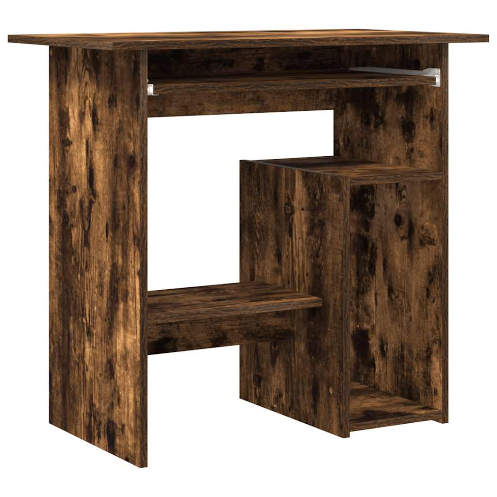skrivebord 80x45x74 cm konstrueret træ røget egetræsfinish