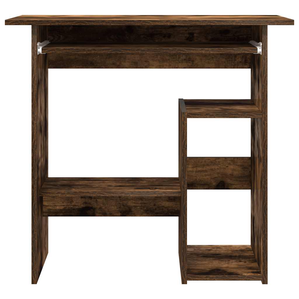 skrivebord 80x45x74 cm konstrueret træ røget egetræsfinish